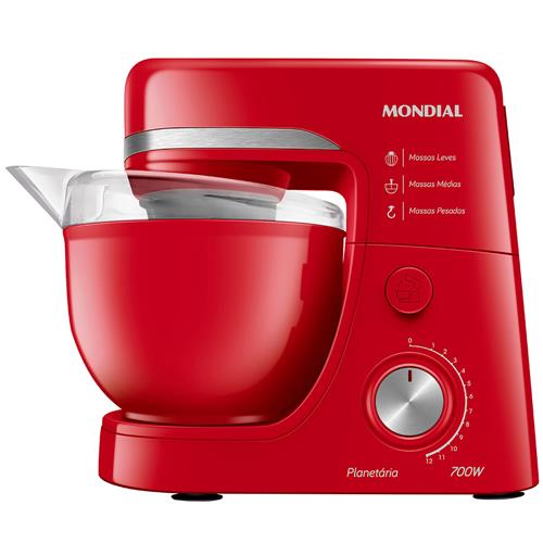 Batedeira Planetária Mondial BP-03-R com 12 Velocidades – Vermelha