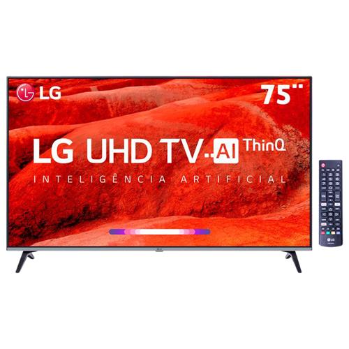 Menor preço em Smart TV LED 75" UHD 4K LG 75UM7510PSB com ThinQ AI Inteligência Artificial, IPS, Quad Core, HDR Ativo, DTS Virtual X, WebOS 4.5, Bluetooth e HDMI