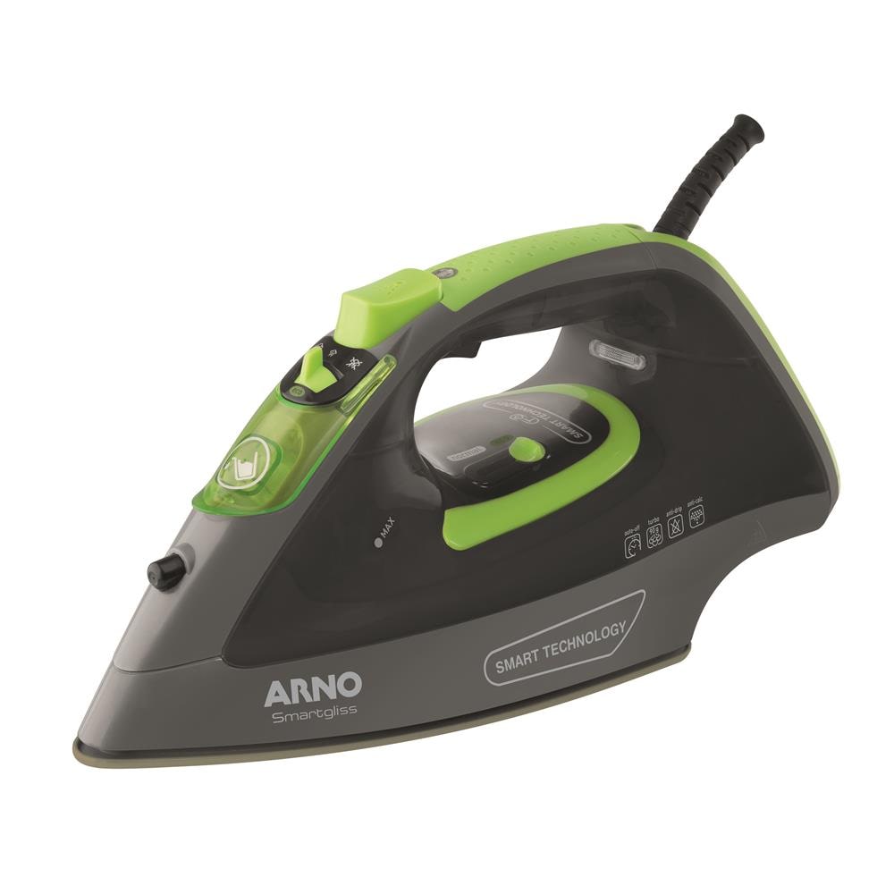Ferro de Passar a Vapor Arno Smartgliss FSC1 com Spray – Cinza/Verde