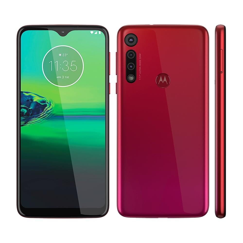 Smartphone Motorola Moto G8 Play Vermelho Magenta 32GB, Tela Max Vision de 6.2” HD+, Câmera Traseira Tripla, Android 9.0 e Processador Octa-Core