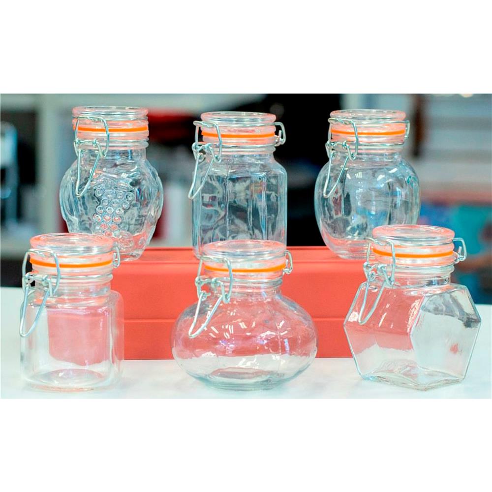 Conjunto de Potes para Condimentos Casa Ambiente 6 Peças – Transparente