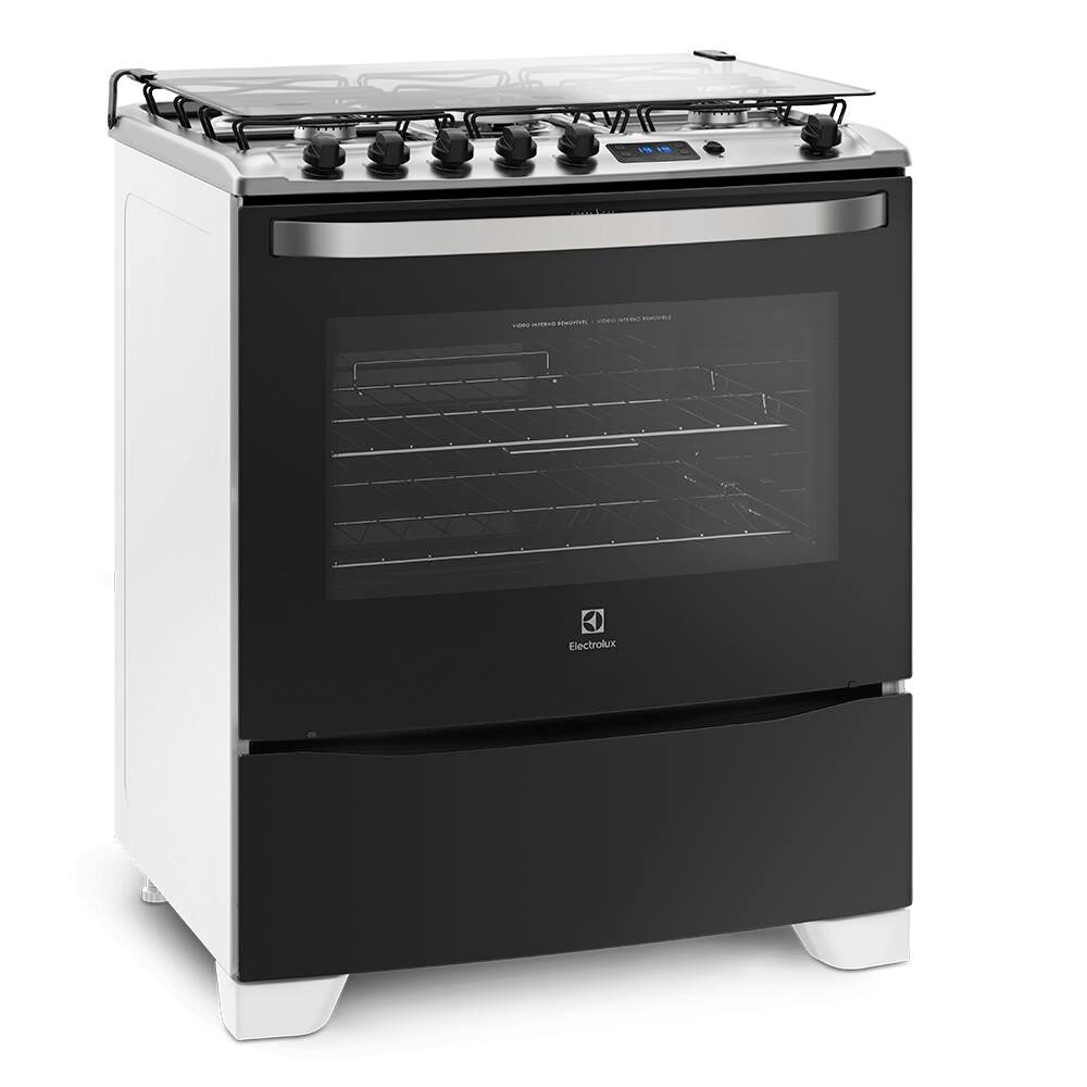 Fogão Electrolux 5 Bocas 76UBR com Queimador Tripla Chama e Timer - Branco