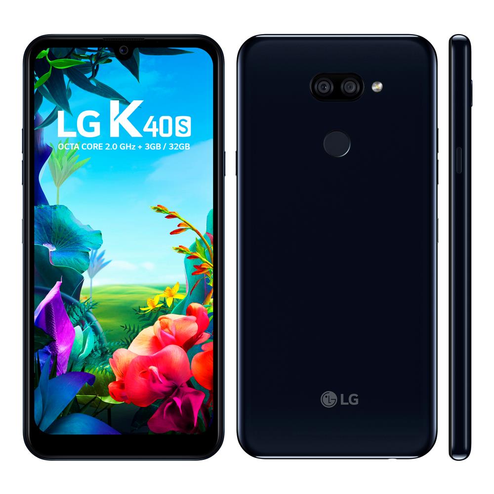 Smartphone LG K40S Preto 32GB, Tela 6,1" HD+ FullVision, Inteligência Artificial, Câmera Traseira Dupla, Selfie de 13MP e Processador Octa-Core