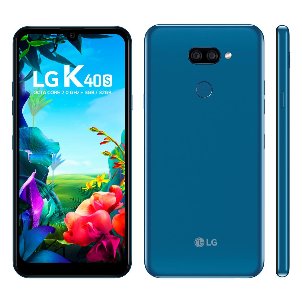 Smartphone LG K40S Azul 32GB, Tela 6,1" HD+ FullVision, Inteligência Artificial, Câmera Traseira Dupla, Selfie de 13MP e Processador Octa-Core