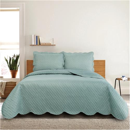 Menor preço em Colcha Casal Camesa Tressê em Poliéster 150 Fios 3 Peças - Turquesa