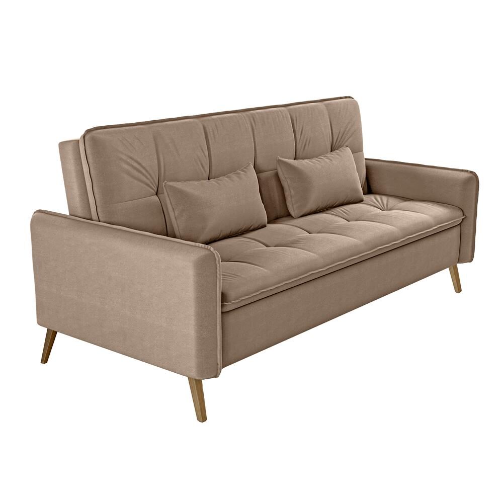 Sofá-cama Matrix Donna em Veludo com Pés Palito
