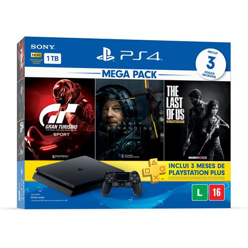 Console Ps4 1TB + 3 Jogos + Voucher Fortnite + Controle DualShock 4 Bundle  Hits 6 - Sony em Promoção na Americanas