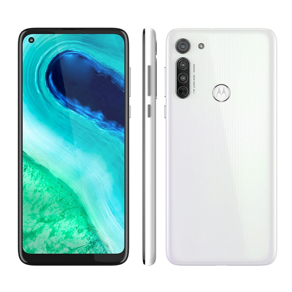 Smartphone Motorola Moto G8 Branco Prisma 64GB, Tela de 6.4” HD+, Câmera Traseira Tripla, Android 10 e Processador Qualcomm Octa-Core