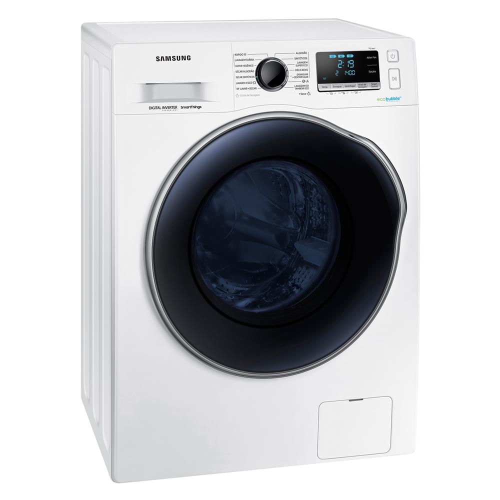 Lava e Seca Samsung WD6000 Conectada (Wi-Fi) Porta Crystal Blue com Ecobubble™ e Lavagem a Seco WD11J64E4AW Branca - 11Kg