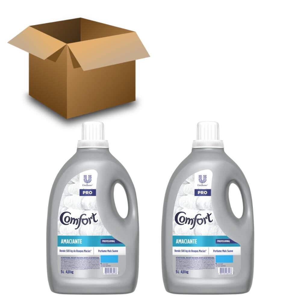 Amaciante Comfort Diluído Uso Profissional 5 Litros – 2 Unidades