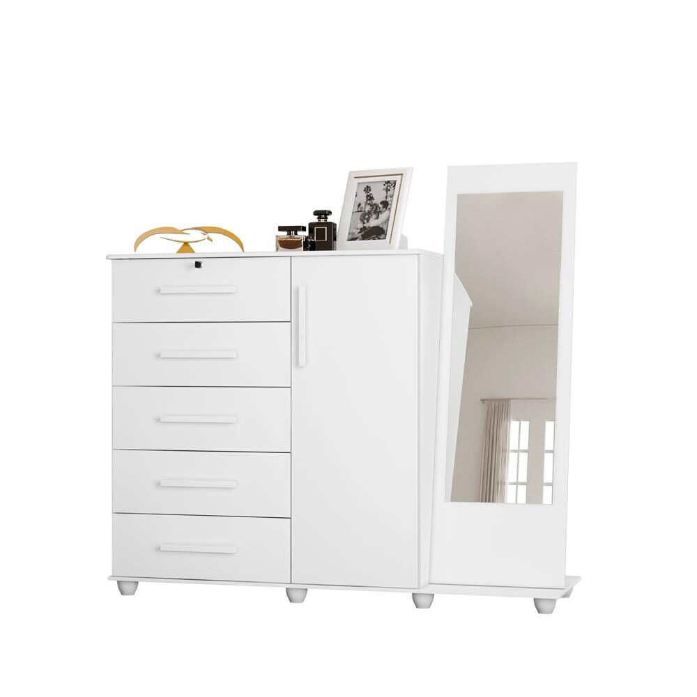 [3 cores] Cômoda Albatroz Berlim com 5 Gavetas e 1 Porta