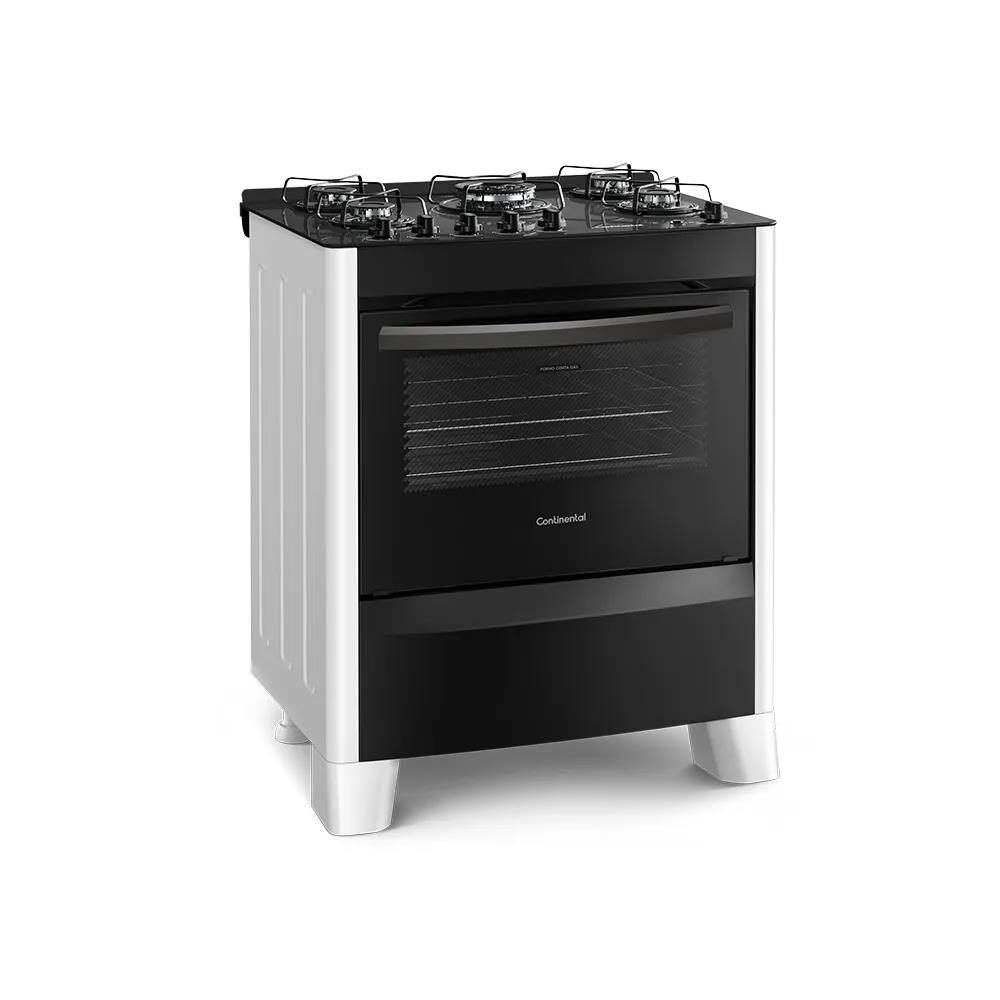 Fogão 5 Bocas Automático com Mesa de Vidro Temperado FC5VB – Branco