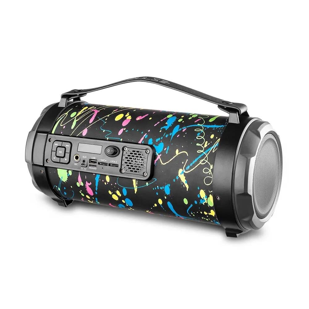 Caixa de Som Portátil Pulse Bazooka Paint Blast I SP361 com Bluetooth, USB, Micro SD e Rádio FM - 80W