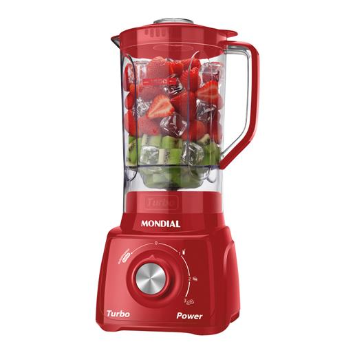 Liquidificador Mondial L99-FR com 3 Velocidades Turbo Power 500W – Vermelho