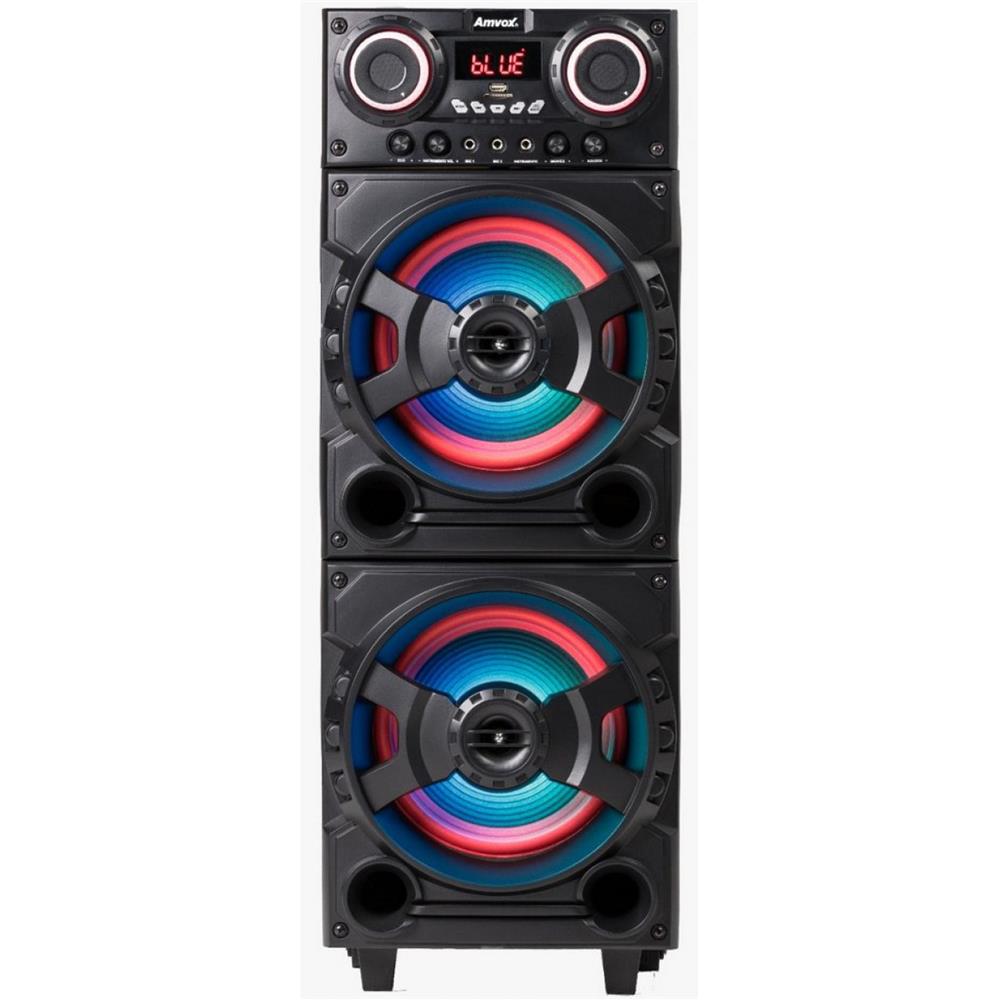 Caixa de Som Amplificada Amvox ACA 751 New X com Bluetooth, Rádio FM, Entrada USB e Função Power X – 750W