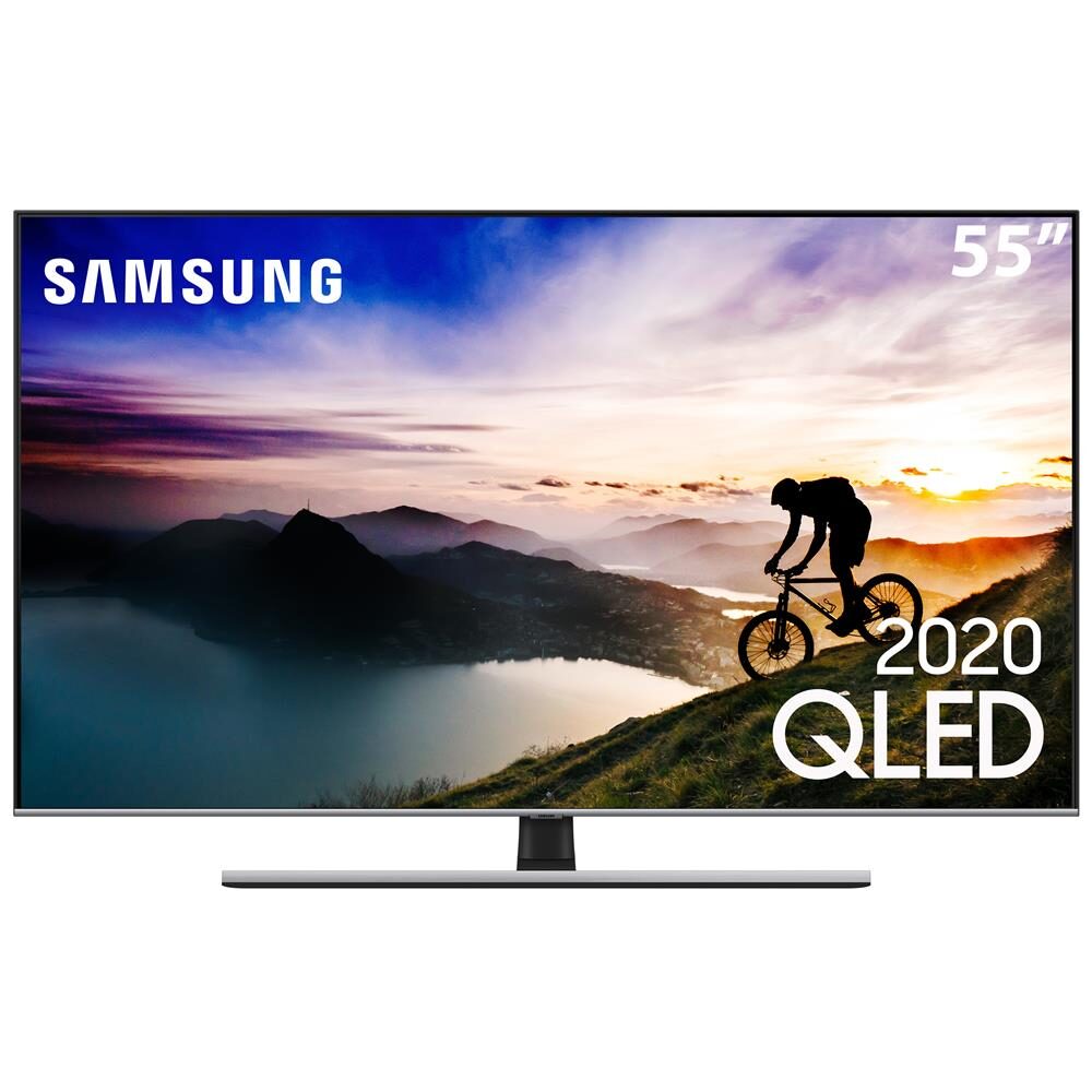 Smart TV QLED 55" 4K Samsung 55Q70T Pontos Quânticos, HDR, Borda Infinita, Alexa Built in, Modo Ambiente 3.0, Controle Único, Visual Livre de Cabos