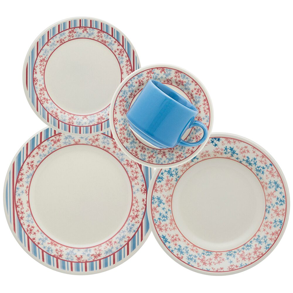 Aparelho de Jantar e Chá 20 Peças Biona Melissa em Cerâmica – Estampado