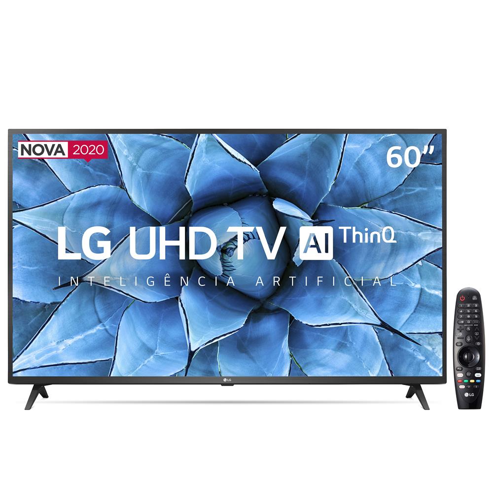 Smart TV LED 60" UHD 4K LG 60UN7310PSA Wi-Fi, Bluetooth, HDR, Inteligência Artificial ThinQ AI, Google Assistente, Alexa, Controle Smart Magic - 2020