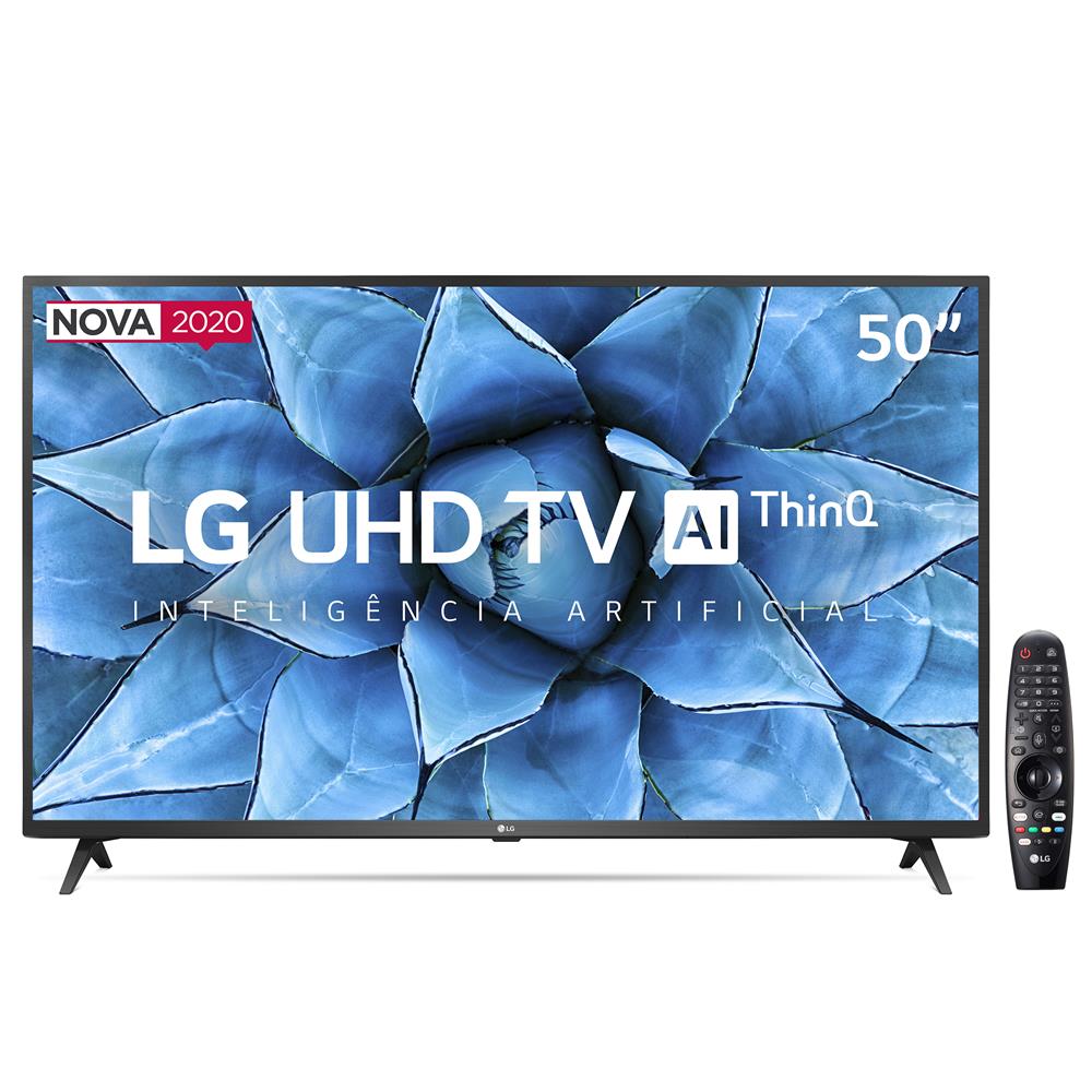 Smart TV LED 50" UHD 4K LG 50UN7310PSC Wi-Fi, Bluetooth, HDR, Inteligência Artificial ThinQ AI, Google Assistente, Alexa, Controle Smart Magic - 2020