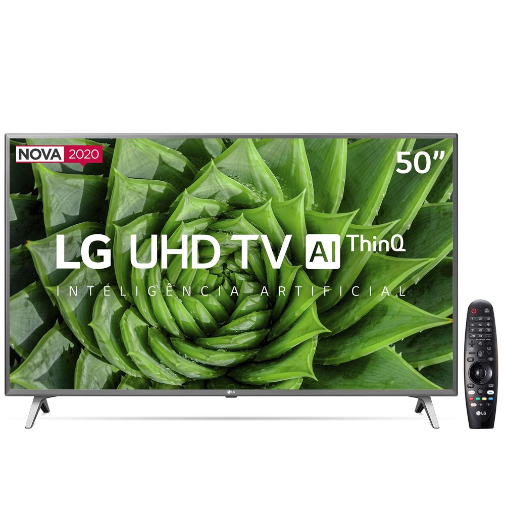 Smart TV LED 50" UHD 4K LG 50UN8000PSD Wi-Fi, Bluetooth, HDR, Inteligência Artificial ThinQ AI, Google Assistente, Alexa, Controle Smart Magic - 2020