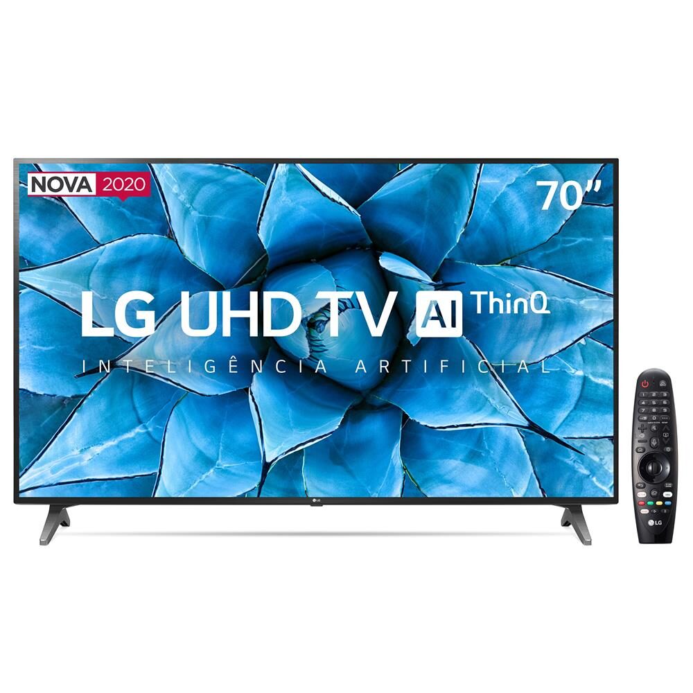 Smart TV LED 70" UHD 4K LG 70UN7310PSC Wi-Fi, Bluetooth, HDR, Inteligência Artificial ThinQ AI, Google Assistente, Alexa, Controle Smart Magic - 2020