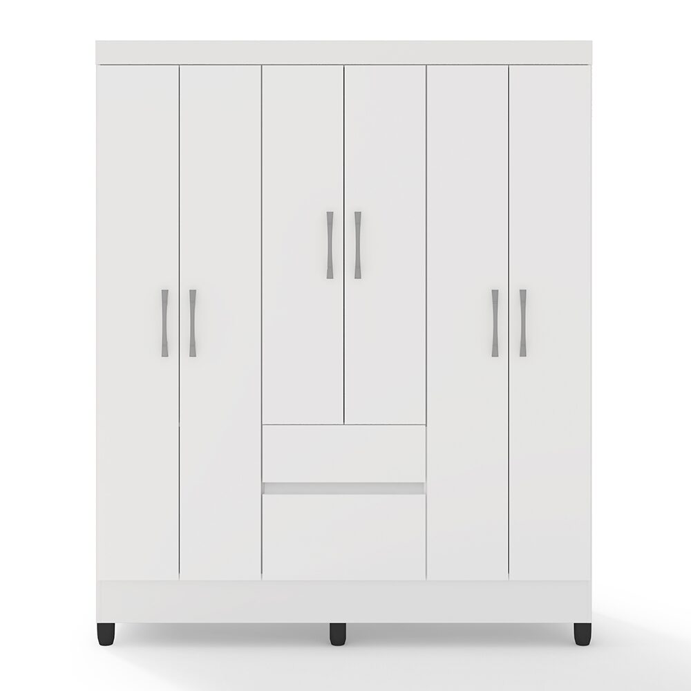 Guarda-Roupa Bartira Porto com 6 Portas e 2 Gavetas