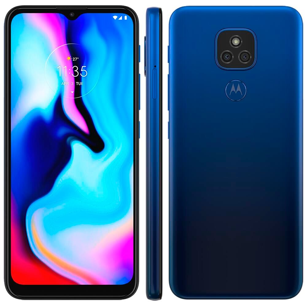 Smartphone Motorola Moto E7 Plus Azul Navy 64GB, 4GB RAM, Tela de 6.5”, Câmera Traseira Dupla, Android 10 e Processador Octa-Core