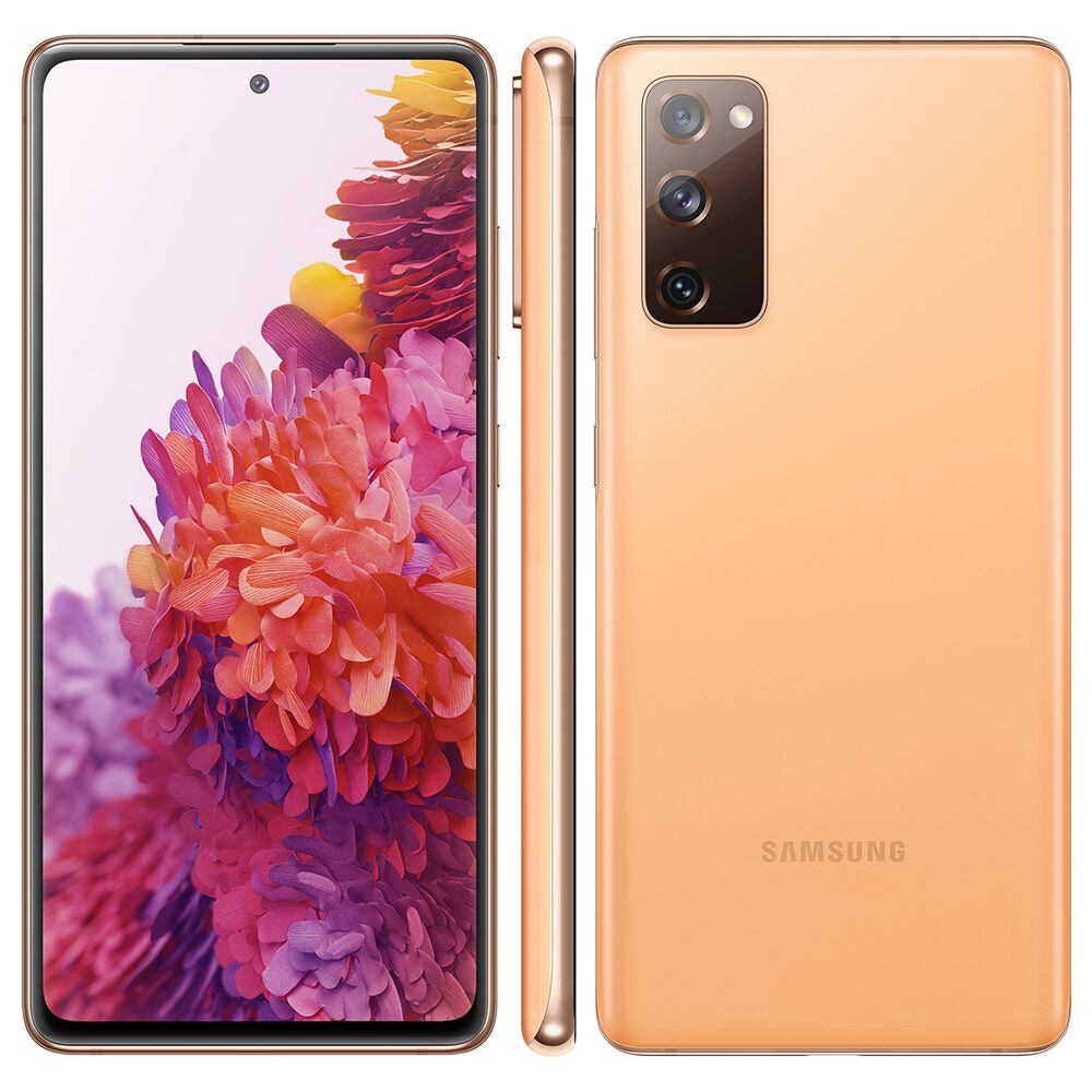 Smartphone Samsung Galaxy S20 FE Cloud Orange 128GB, 6GB RAM, Tela Infinita de 6.5”, Câmera Traseira Tripla, Android 10 e Processador Octa-Core