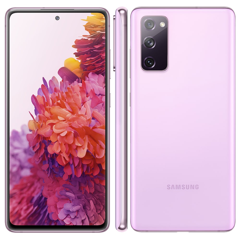 Smartphone Samsung Galaxy S20 FE Cloud Lavender 128GB, 6GB RAM, Tela Infinita de 6.5”, Câmera Traseira Tripla, Android 10 e Processador Octa-Core