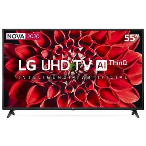 Menor preço em Smart TV LED 55" UHD 4K LG 55UN7100PSA Wi-Fi, Bluetooth, HDR, Inteligência Artificial ThinQ AI, Google Assistente, Alexa - 2020