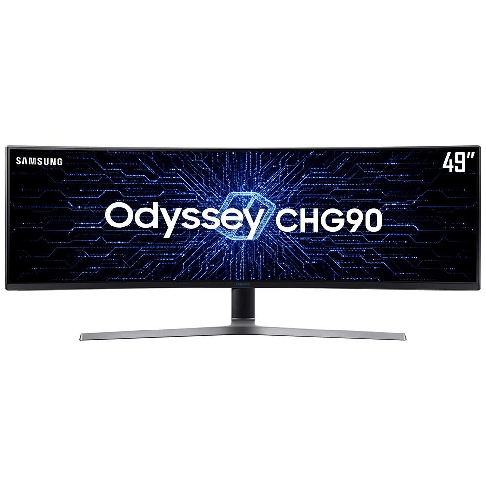 Monitor Gamer Curvo Samsung 49", DFHD, tela super ultra-ampla, 144 Hz, 1ms, HDMI, DP, mini DP, Freesync, com ajuste de altura, preto, série CHG90