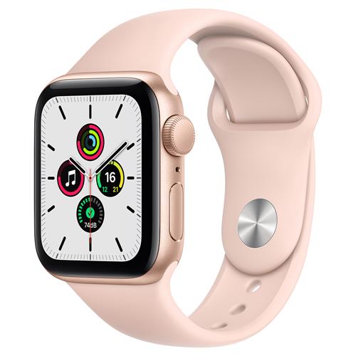 Menor preço em Apple Watch SE GPS, 40mm, Caixa Dourada de Alumínio com Pulseira Esportiva Areia-Rosa