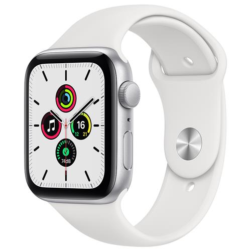 Menor preço em Apple Watch SE GPS, 44mm, Caixa Prateada de Alumínio com Pulseira Esportiva Branca