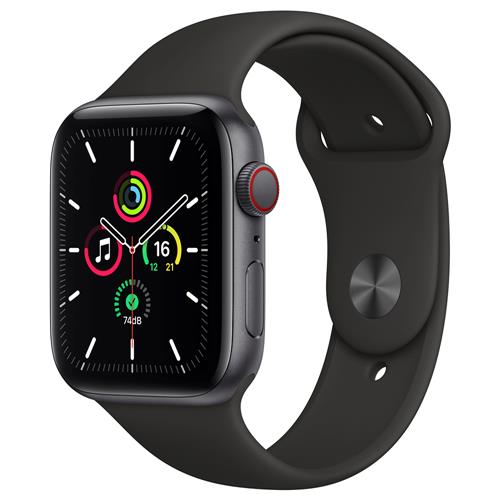 Menor preço em Apple Watch SE (GPS + Cellular), 44 mm, Caixa Cinza-Espacial de Alumínio com Pulseira Esportiva Preta