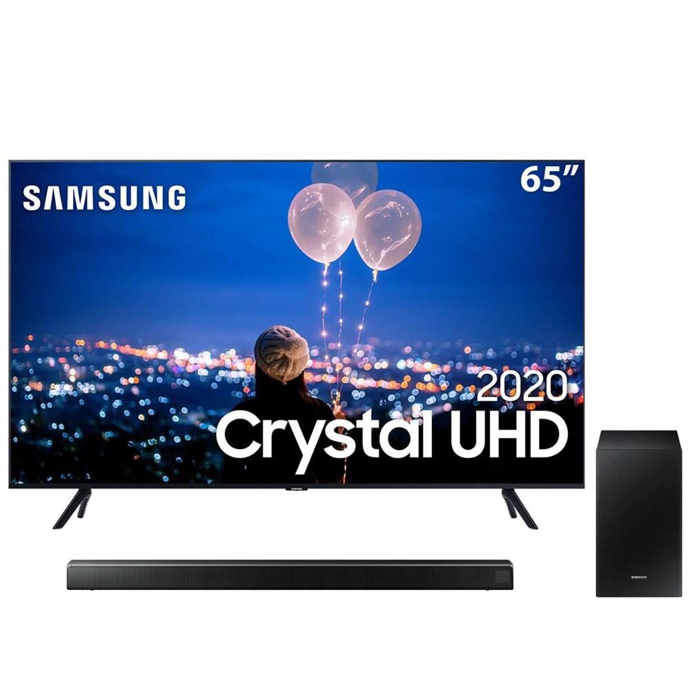Smart TV LED 65" UHD 4K Samsung 65TU8000 + Soundbar Samsung HW-T550 com 2.1 canais - 320W
