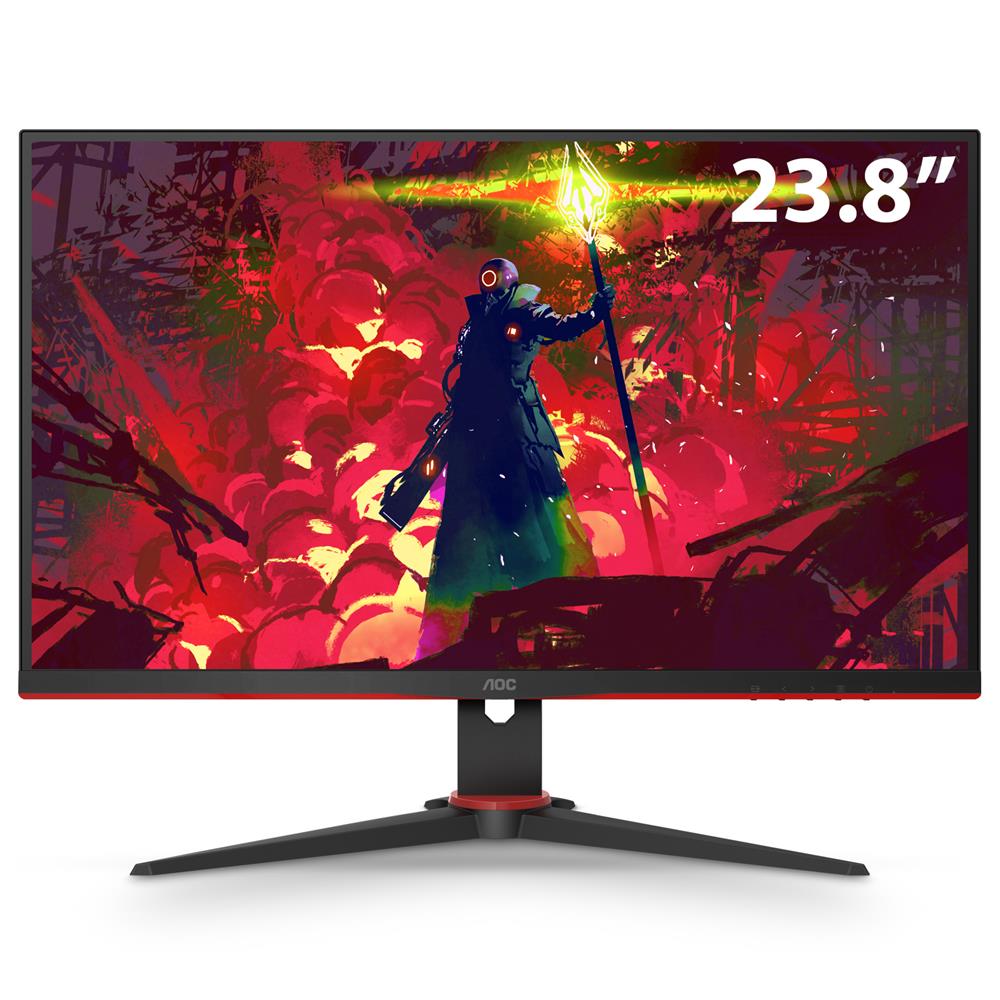 Monitor Gamer LED 23.8" Full HD AOC Speed 24G2HE5 IPS, 1ms, 75 Hz, Adaptive Sync, Game Mode, Shadow Control, Modo Mira, VGA e HDMI - Preto
