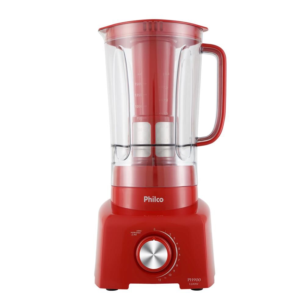 Liquidificador Philco PH900 com 12 Velocidades e 1200W - Vermelho