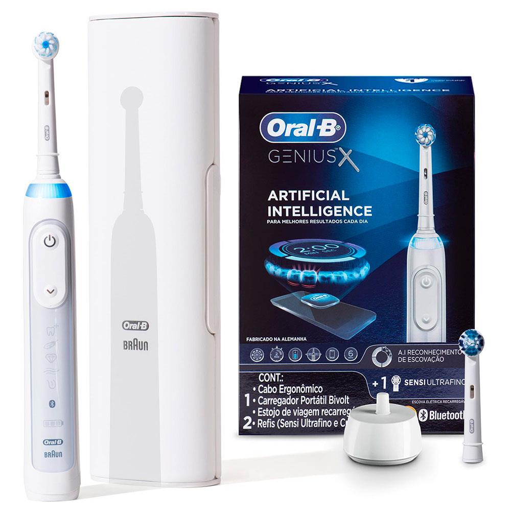 Escova de Dente Elétrica Recarregável Oral-B Genius X - Bivolt 