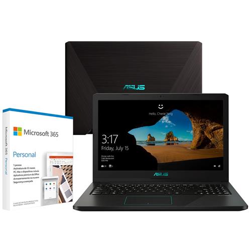 Menor preço em Notebook Gamer Asus NVIDIA GeForce GTX 1050 AMD Ryzen 5 8GB 1TB Tela Full HD 15.6” Windows 10 M570DD-DM122T + Microsoft 365 Personal