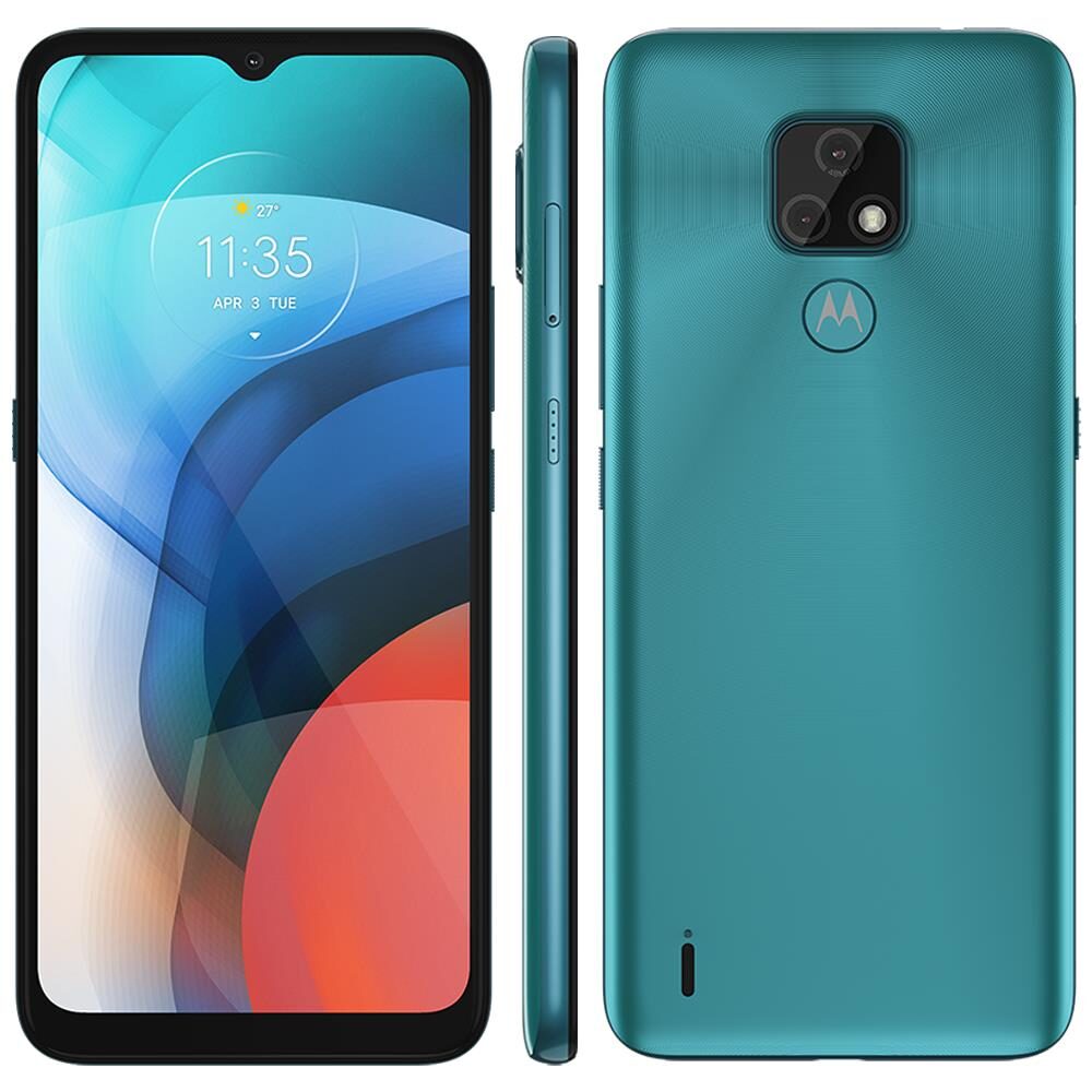 Smartphone Motorola E7 32GB XT2095-1 Tela 6.5" Android 10 Aquamarine