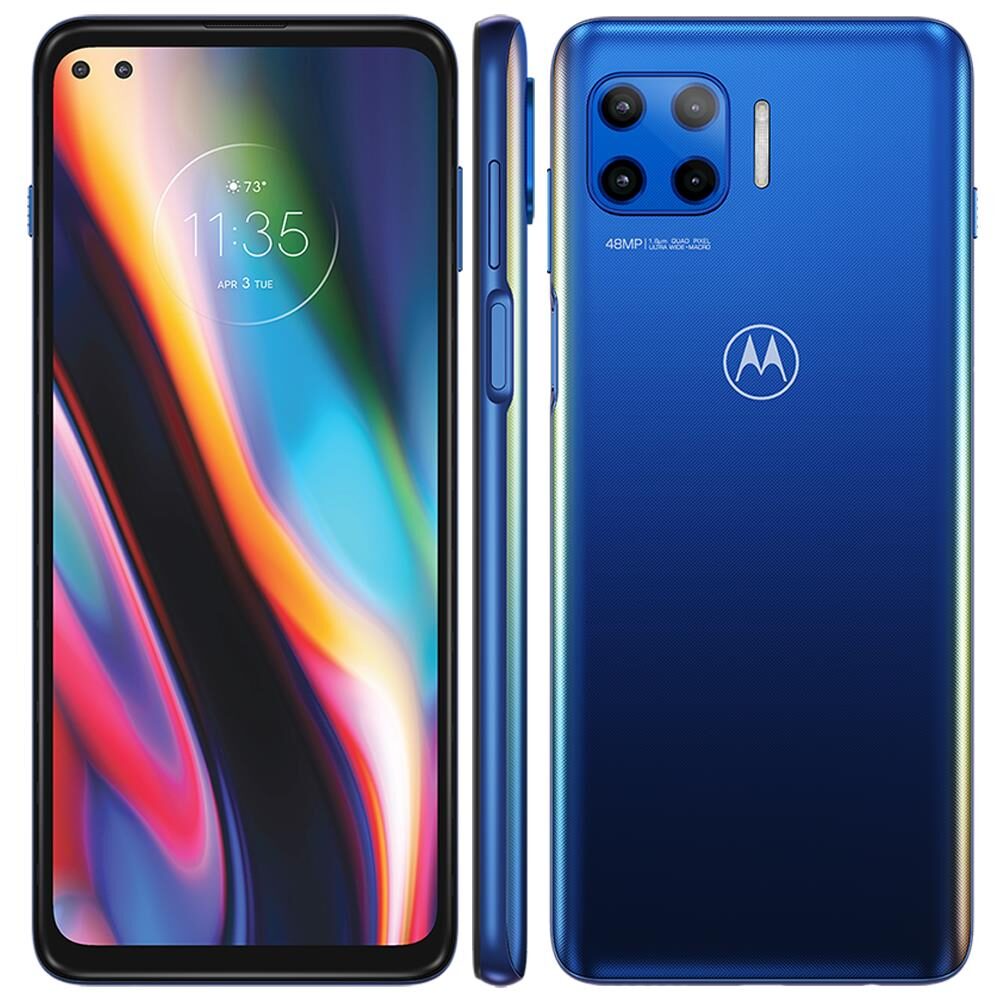 Smartphone Motorola Moto G 5G Plus Azul 128GB, 8GB RAM, Tela de 6.7”, Câmera Traseira Quádrupla, Android 10 e Processador Octa-Core