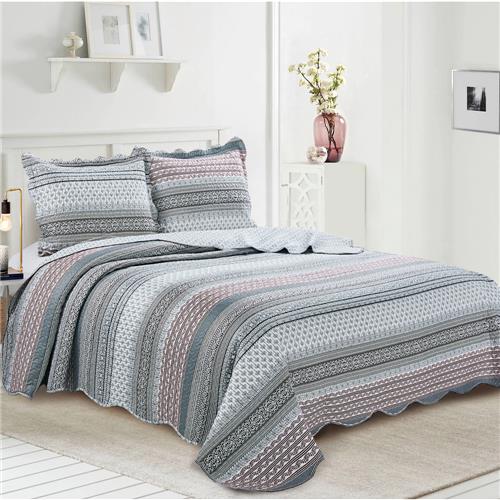 Colcha Dupla Face Solteiro Camesa Evolution Patchwork Lazare em Poliéster 150 Fios com 2 Peças – Cinza é boa?