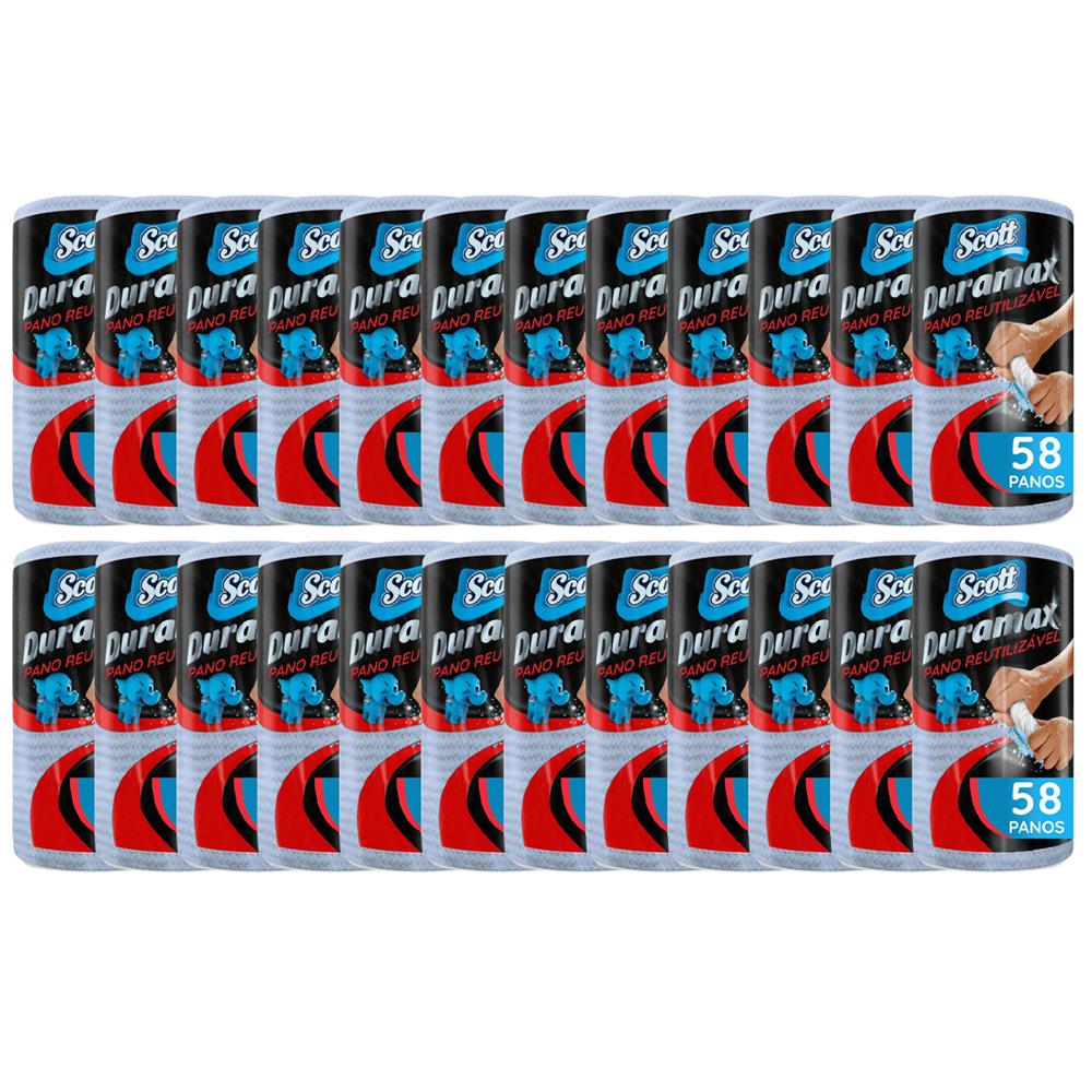Pano Reutilizável Scott Duramax Rolo Azul - 24 Rolos
