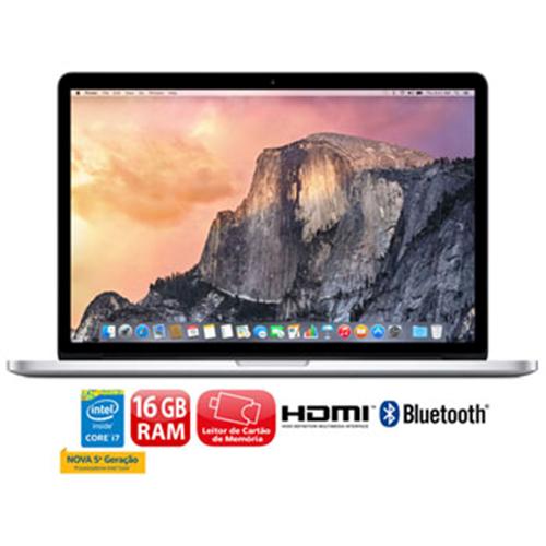 Menor preço em MacBook Pro Apple MJLQ2BZ/A com Intel® Core™ i7 Quad Core, 16GB, 256GB SSD, Leitor de Cartões, HDMI, Bluetooth, Tela LED Retina 15.4" e OS X Yosemite