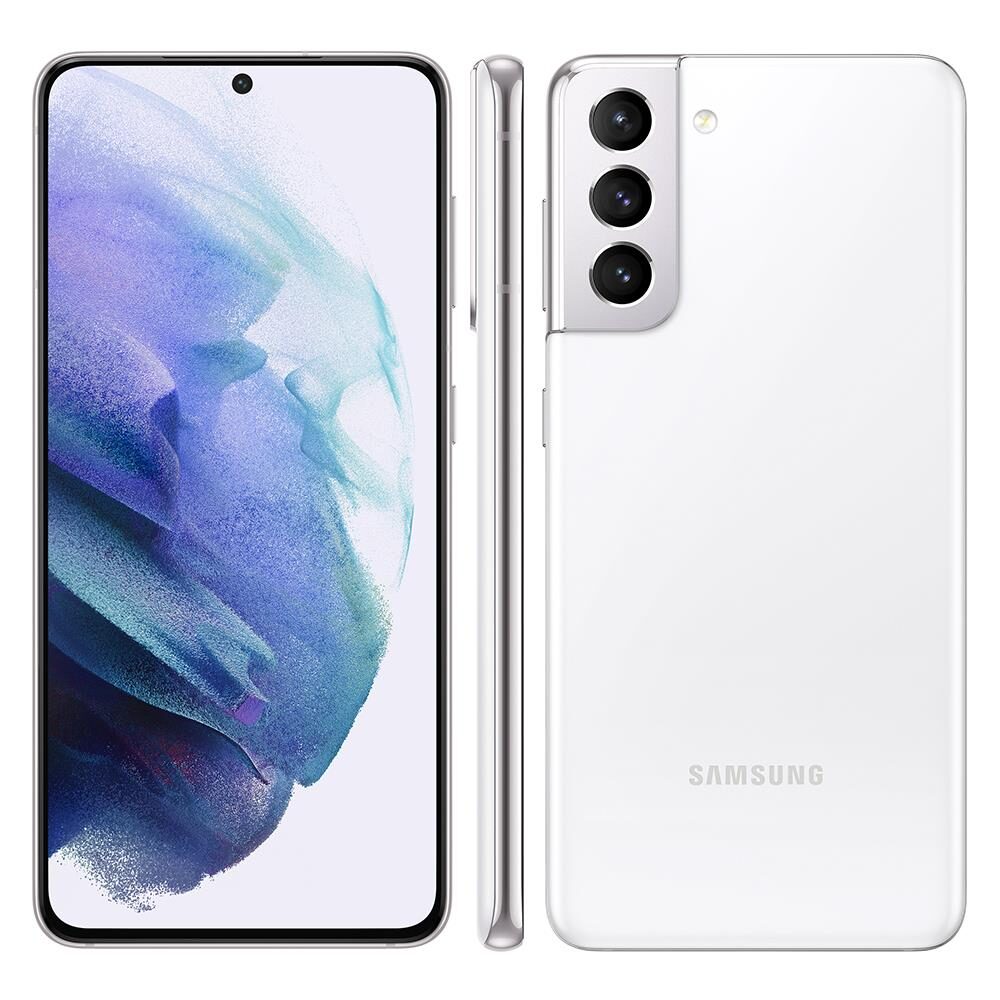 Smartphone Samsung Galaxy S21 5G Branco 128GB, 8GB RAM, Tela Infinita de 6.2”, Câmera Traseira Tripla, Android 11 e Processador Octa-Core