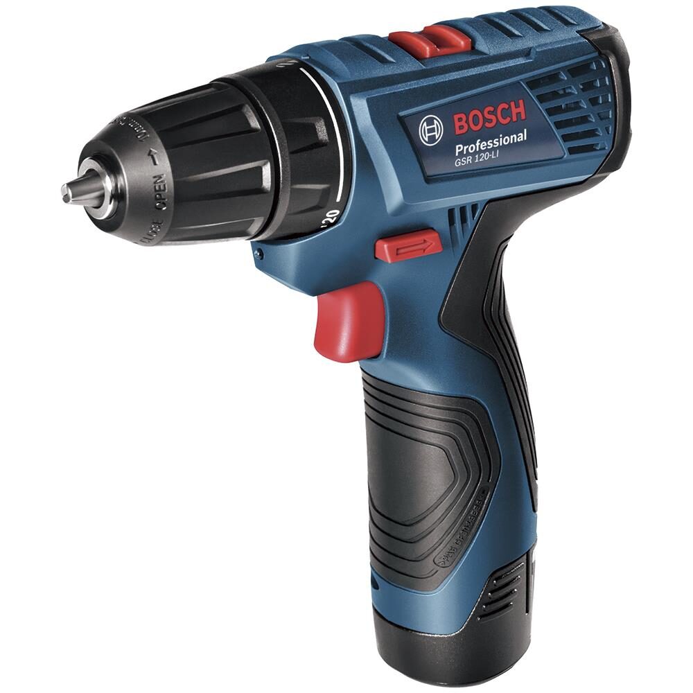 Parafusadeira e Furadeira a Bateria de 3/8" Bosch GSR 120-LI, 12V, com 1 Bateria 2,0Ah e Carregador Rápido - Bivolt