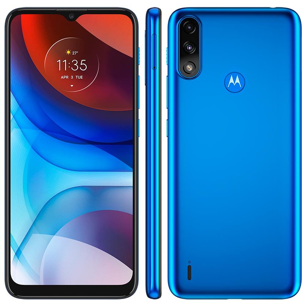 Smartphone Motorola Moto E7 Power Azul Metálico 32GB, Bateria 5000 mAh, Tela de 6.5”, Câmera Traseira Dupla, Android 10 e Processador Octa-Core