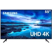 Smart 55" TV UHD 4K Samsung 55AU7700, Processador Crystal 4K, Tela sem limites, Visual Livre de Cabos, Alexa built in, Controle Único