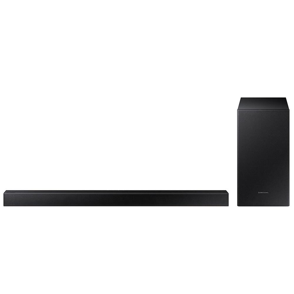 Soundbar Samsung HW-T450, com 2.1 canais, potência de 200W, Bluetooth e Subwoofer sem fio