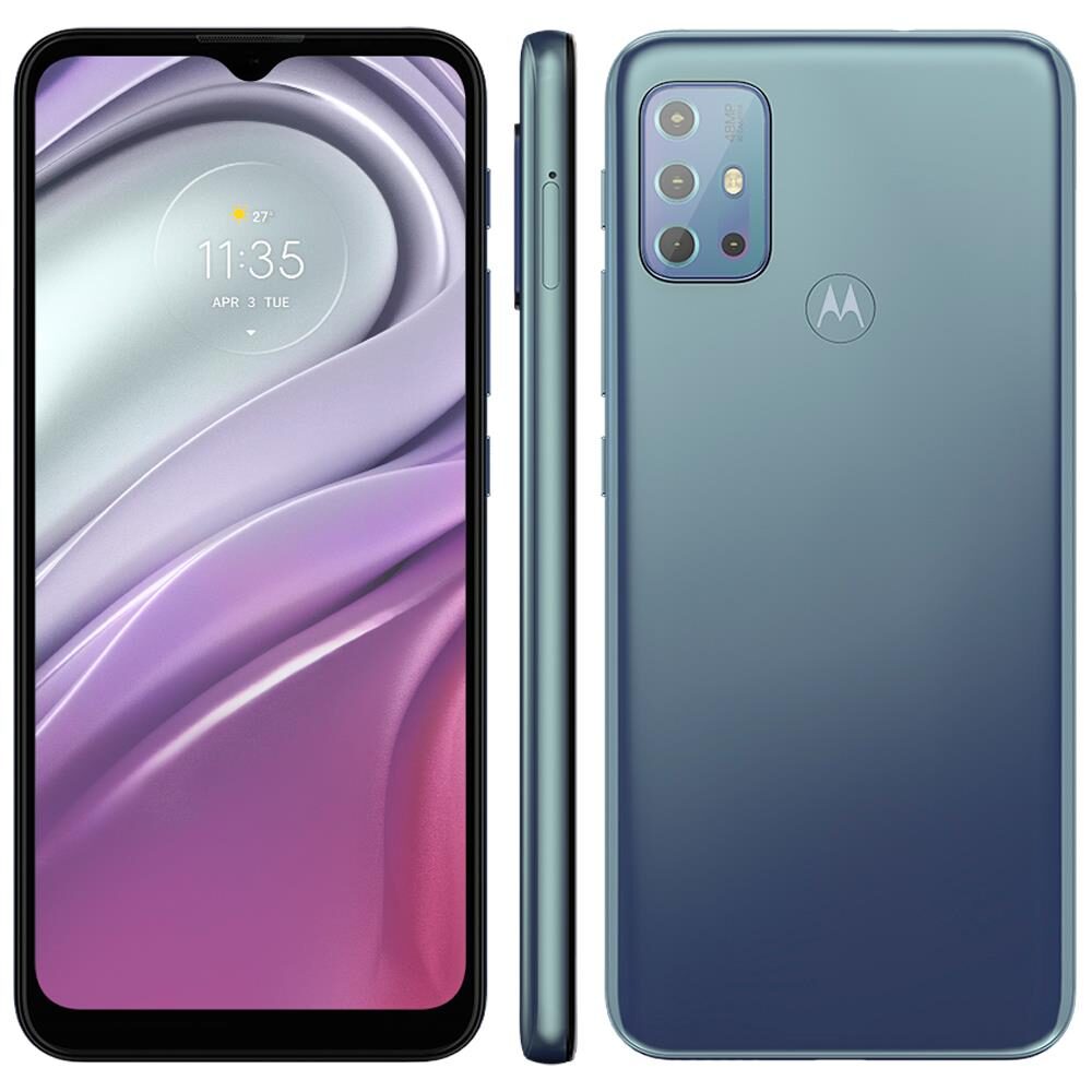 Smartphone Motorola Moto G20 Azul 64GB, 4GB RAM, Tela de 6.5”, Câmera Traseira Quádrupla, Android 11 e Processador Octa Core